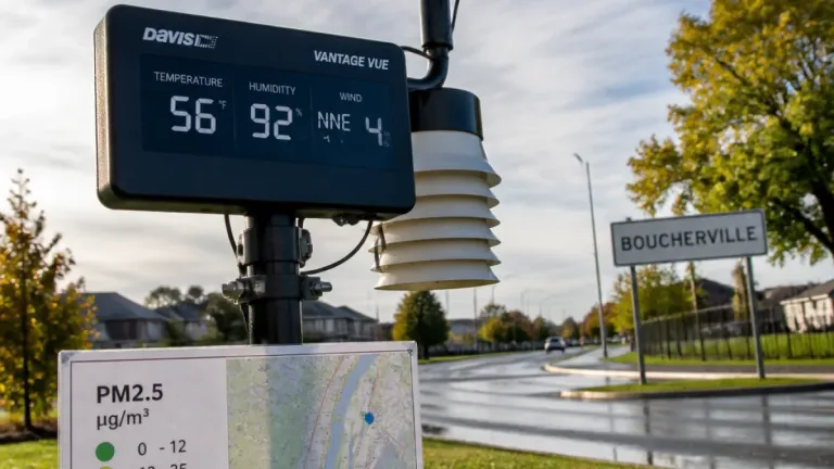 Boucherville residents see cool, humid conditions; local monitoring shows air-quality context