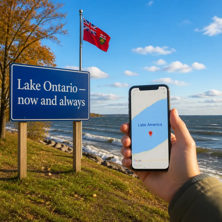 Google Maps shows 'Lake America' to U.S. users after U.S. renaming; Ontario resists