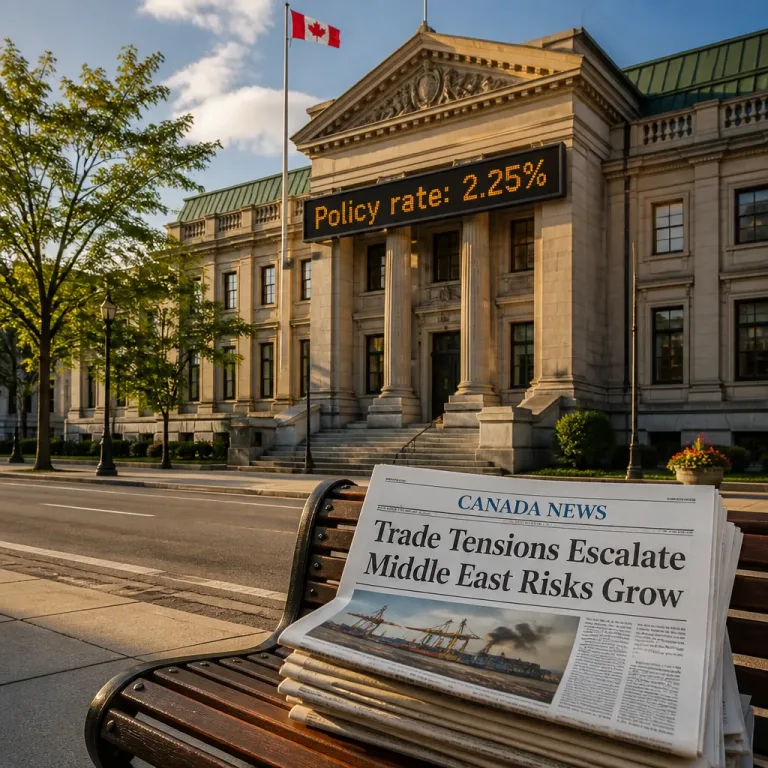 Bank of Canada keeps policy rate at 2.25% amid trade tensions and Middle East risks