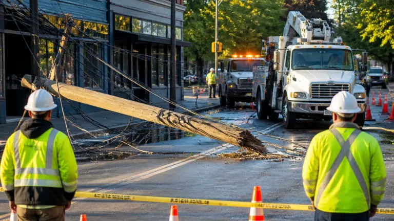 Crash topples hydro pole in Victoria, knocking out power to more than 2,000 customers