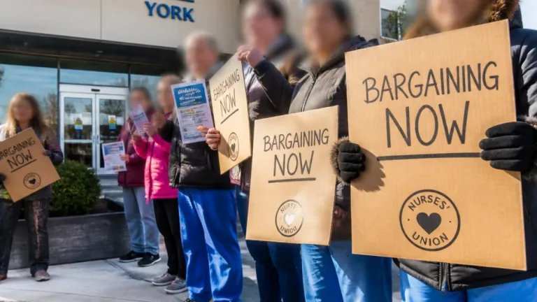 CUPE information picket held outside Extendicare York in Sudbury over stalled talks