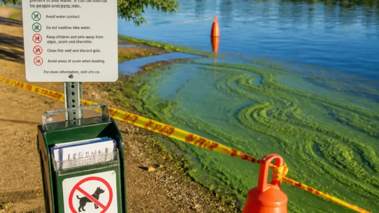 Edmonton-area residents urged to avoid Matchayaw (Devil’s) Lake after cyanobacterial bloom