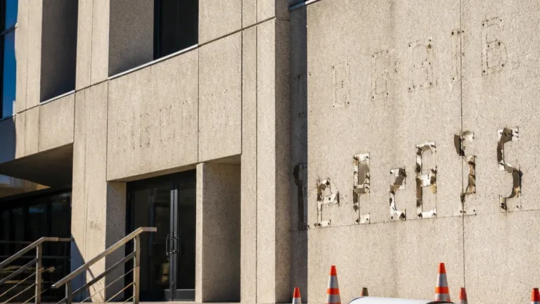 Edmonton courthouse signage stolen; latest in string of downtown vandalism