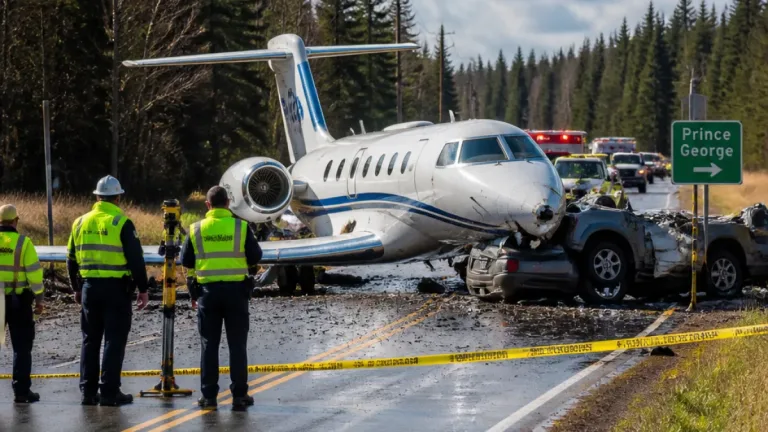 Emergency landing near Prince George leaves one dead; company confirms crew aboard charter