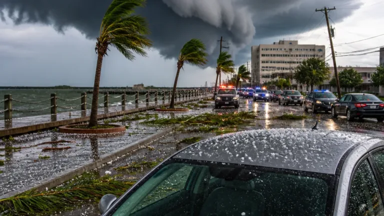 Georgetown under severe thunderstorm warning; officials report nickel‑size hail and 60 km/h gusts