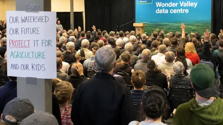 Grande Prairie town hall sees tense debate over Wonder Valley data centre project