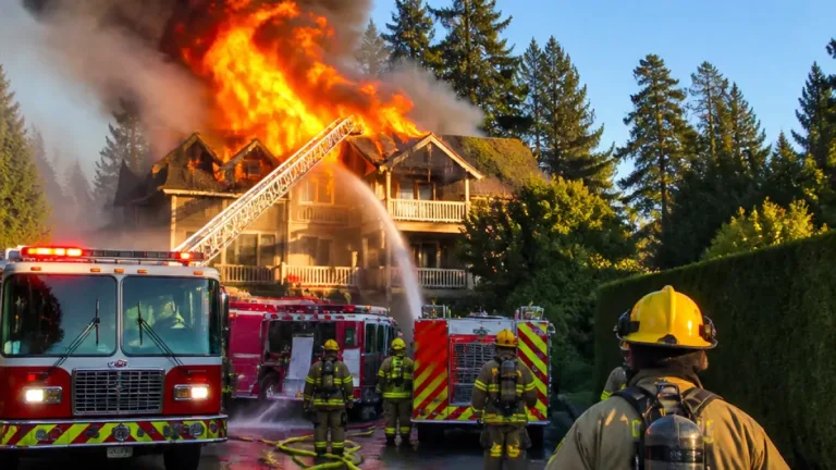 House fire in Vernon’s Beverly Hills Estate burns into second day; crews operate defensively