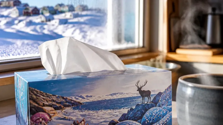 Iqaluit artist’s view of Frobisher Bay appears on national Royale tissue boxes