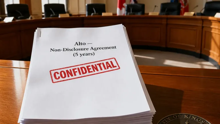 Kingston publishes Alto confidentiality agreement, councillors bound for five years
