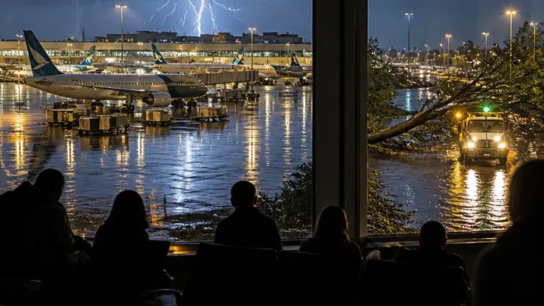 Lightning, heavy rain leave thousands without power and strand passengers at YVR