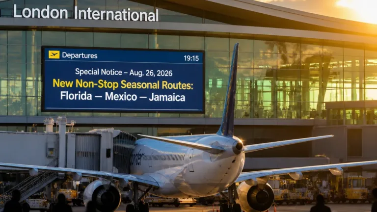 London airport adds four seasonal non-stop routes to Florida, Mexico and Jamaica