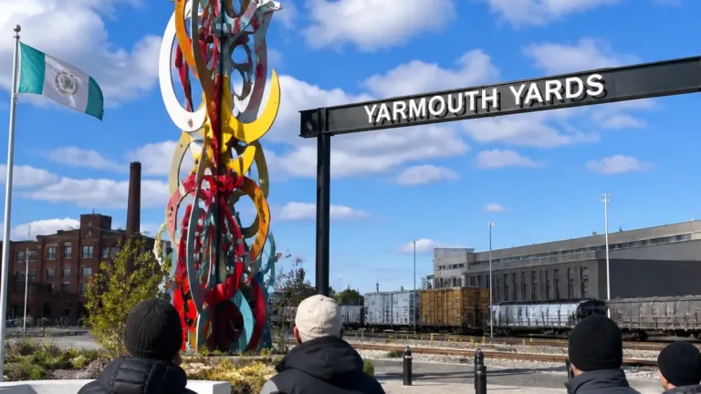 New seven‑metre sculpture brightens gateway to St. Thomas’s Yarmouth Yards