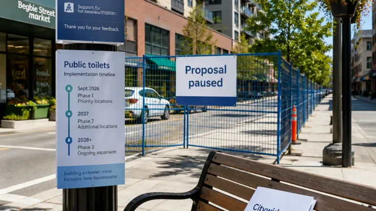 New Westminster endorses citywide public‑toilet strategy, halts Begbie Street pilot