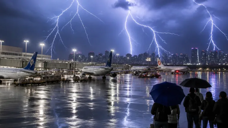 Rare overnight thunderstorm lashes South Coast, snarls flights and lights up Vancouver skies