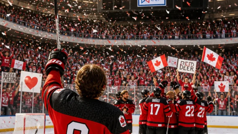 Red Deer’s Brock England scores twice as Canada routs U.S. for Hlinka Gretzky Cup gold