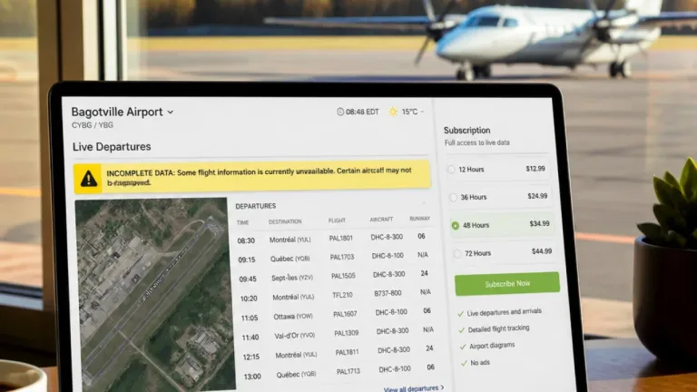 Saguenay travellers can track Bagotville departures online — but with limits