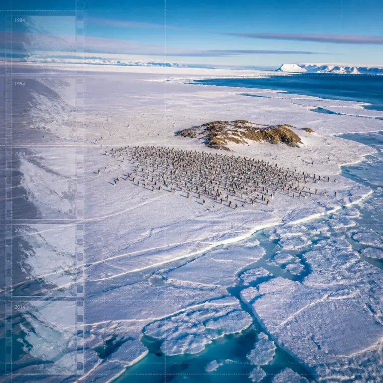 Decades of Landsat images reveal mixed fortunes for emperor penguins amid shifting Antarctic ice