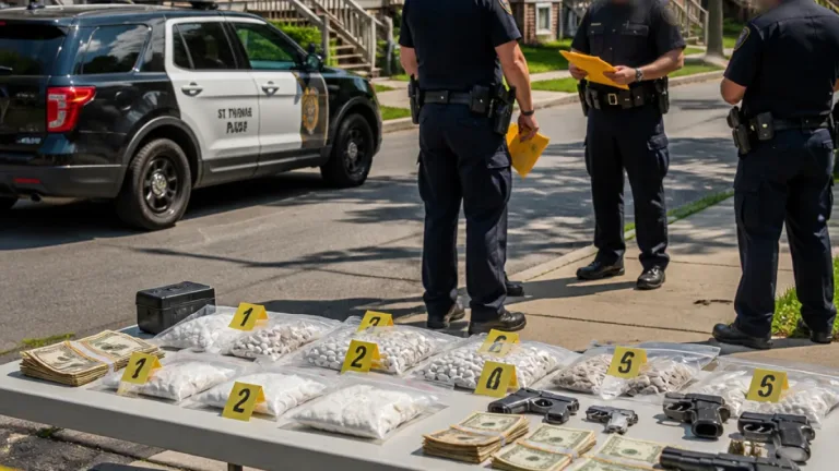 Six arrested in Project Apex as St. Thomas police seize drugs, weapons and cash