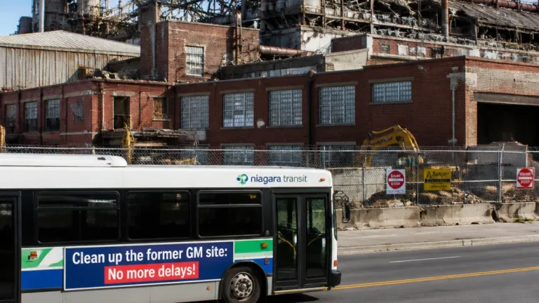 St. Catharines group launches bus campaign pressing City Hall and owner to clean up former GM site