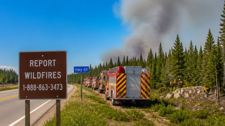 Sudbury area wildfire held east of Highway 69 as region tracks 44 active fires