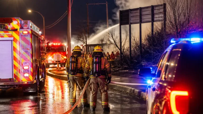 Surrey crews battle brush fire that scorched about 20 acres near Fraser Highway