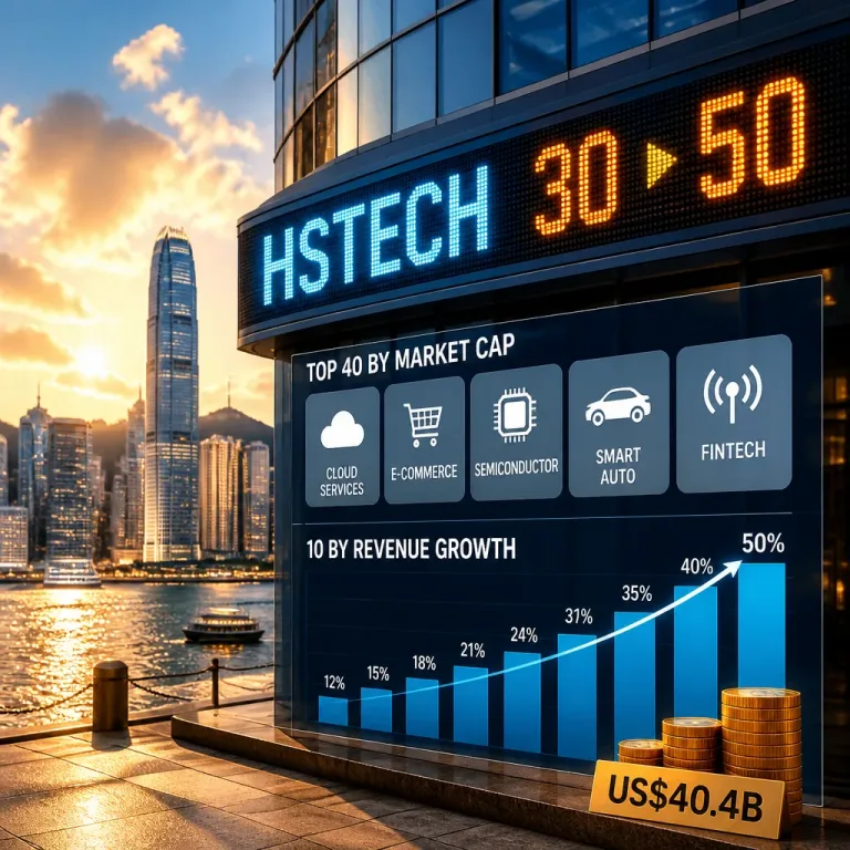 Hang Seng to broaden tech index to 50 stocks, add revenue growth as selection metric