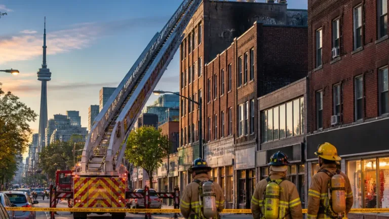 Toronto firefighters extinguish rooftop blaze on Richmond Street; roads closed downtown