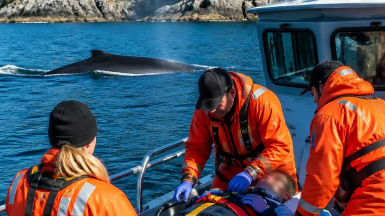 Two fisheries officers hurt after vessel strikes humpback near Calvert Island
