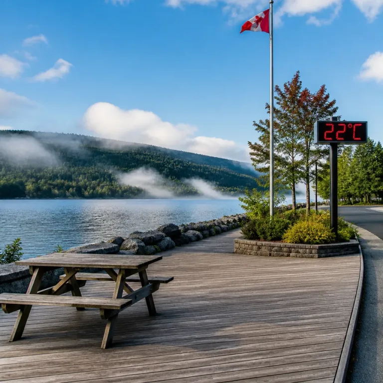 Sunny start in North Bay with fog clearing; cooler, wetter window midweek