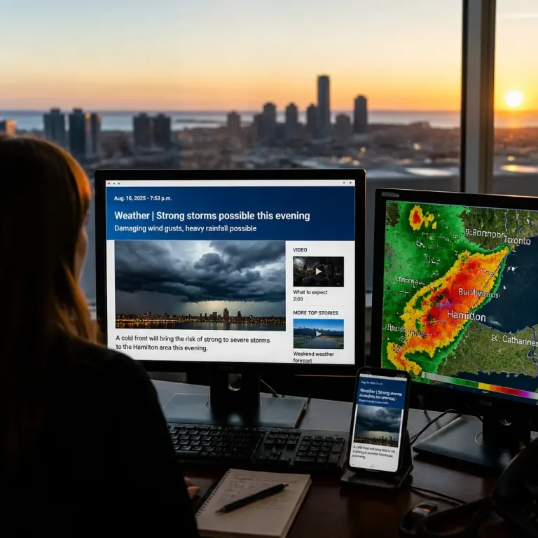 CHCH posts evening weather briefing for Aug. 16 as region follows daily forecast updates