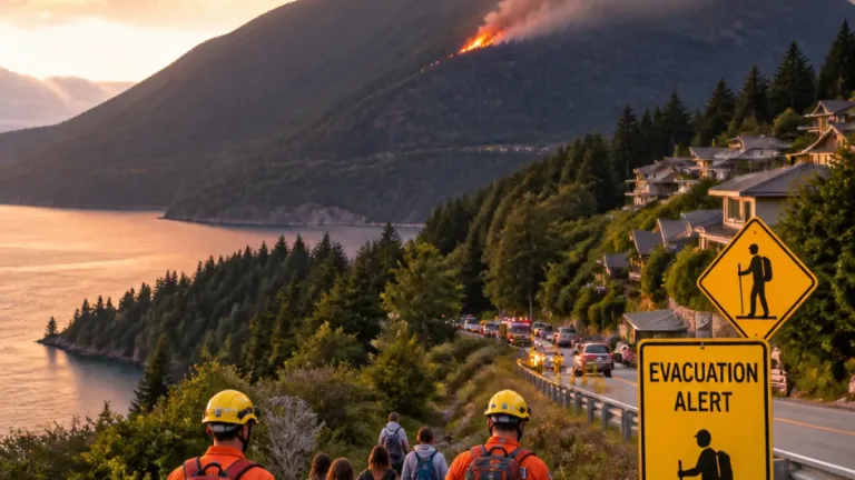 Wildfire near Lions Bay prompts evacuation alert after rare lightning storm
