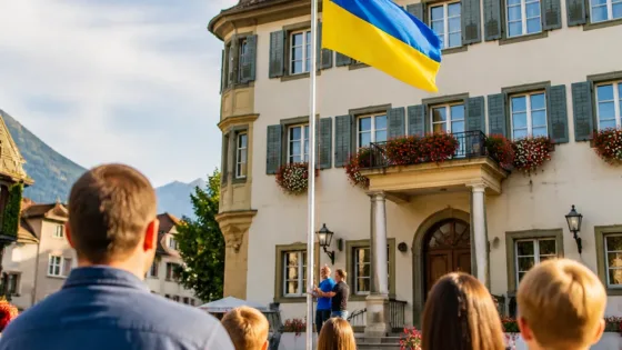 Altdorf hisst zum 35. Jahrestag die ukrainische Flagge als Solidaritätszeichen