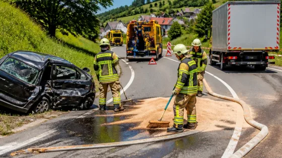 Streifkollision in Herisau führt zu Totalschaden am Auto und Feuerwehreinsatz