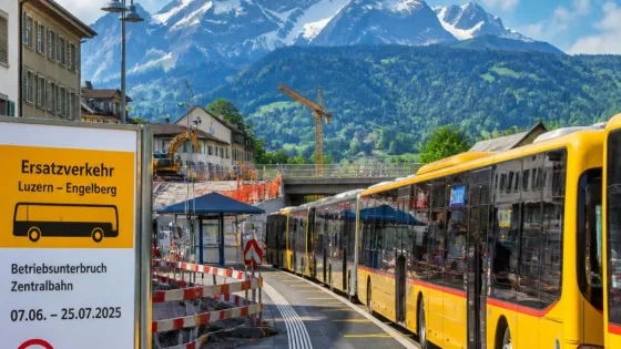 Zentralbahn setzt wegen Bauarbeiten im Herbst Ersatzbusse zwischen Luzern und Engelberg ein