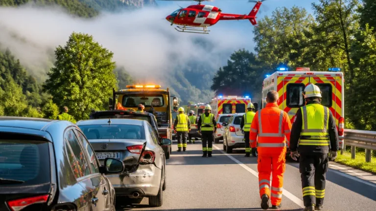 A2 bei Seelisberg: Auffahrkollision am Morgen fordert acht Verletzte, zwei schwer
