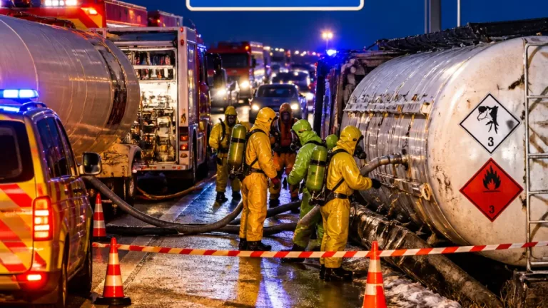 A6-Unfall bei Öhringen: Gefahrguttransport gestürzt – Auswirkungen auch für Baden-Reisende