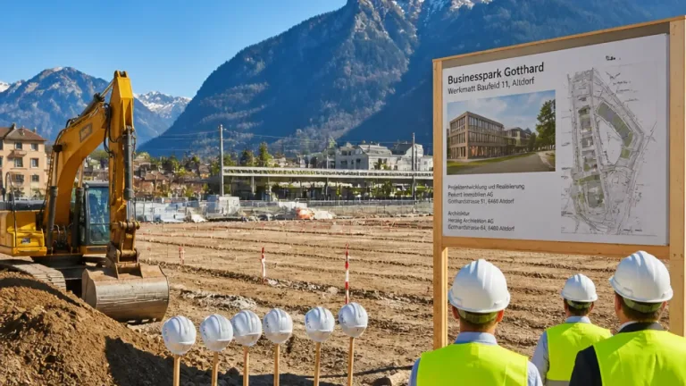 Altdorf: Baustart für «Businesspark Gotthard» auf Werkmatt bringt 140 neue Arbeitsplätze