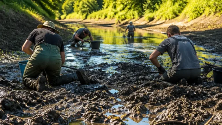 Angler retten verbliebene Fische aus fast ausgetrocknetem Gewerbekanal in Freiburg