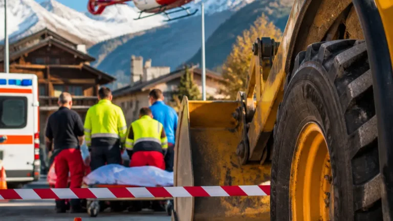 Arbeitsunfall in Davos Dorf: Arbeiter gerät unter Rad eines Baggers