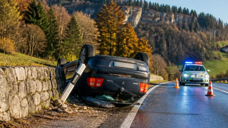 Auto kippt nach mutmasslichem Sekundenschlaf in Teufen auf Dach – Lenkerin unverletzt