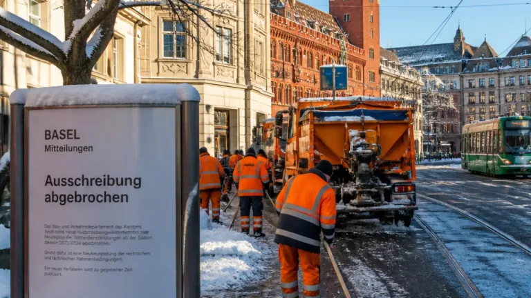 Basel sucht kurzfristig Anbieter für Trottoir-Winterdienst nach Abbruch der Langzeit-Ausschreibung