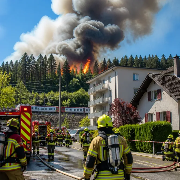 Erneuter Grossbrand im Föhrenwald bei St. Egyden am Steinfeld löst Evakuationen aus