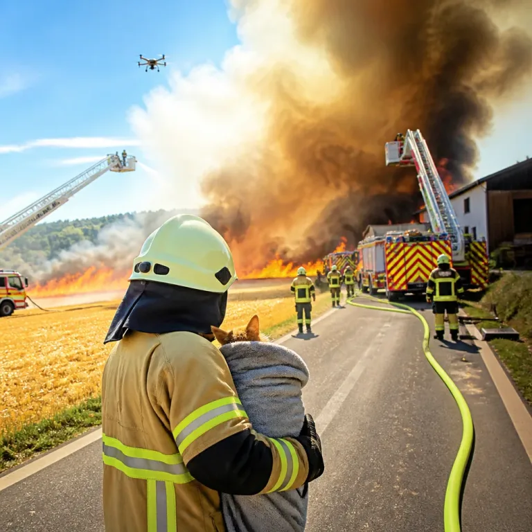 Grossflächiger Feldbrand in Schönebeck: Flammen greifen auf Gebäude über – mehrere Tiere gerettet