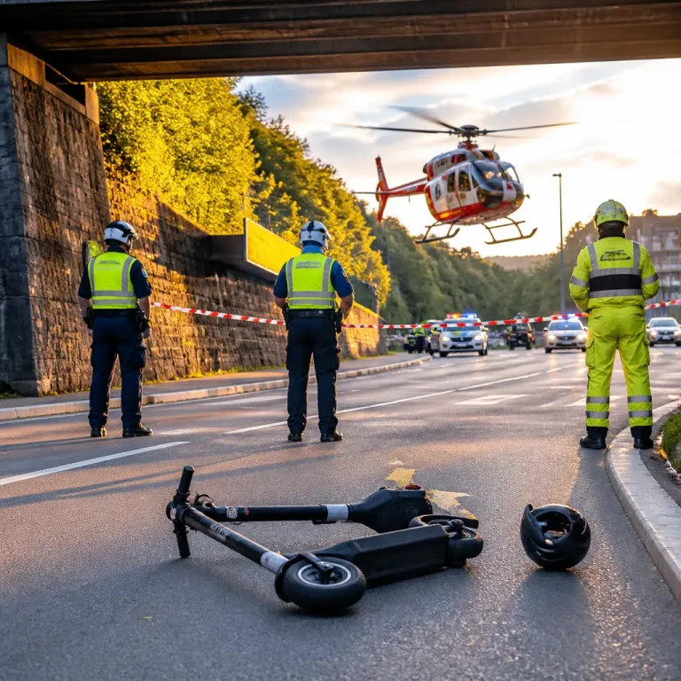 E-Scooter-Sturz bei Gotha: Mann lebensbedrohlich verletzt, B7 wegen Hubschrauber kurz gesperrt