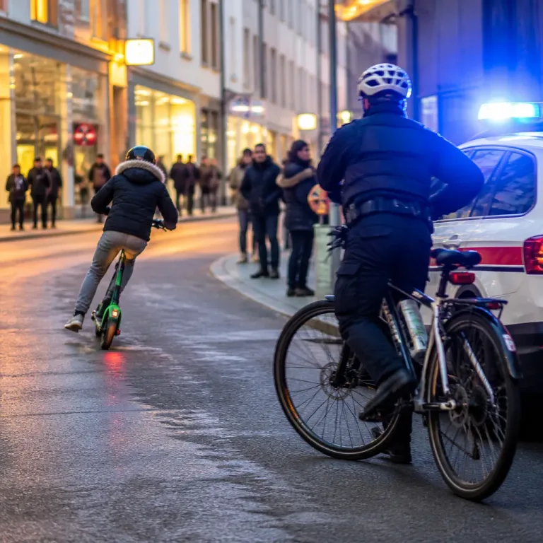Getunter E‑Scooter flieht vor Streife – Polizist setzt Verfolgung mit geliehenem E‑Bike fort