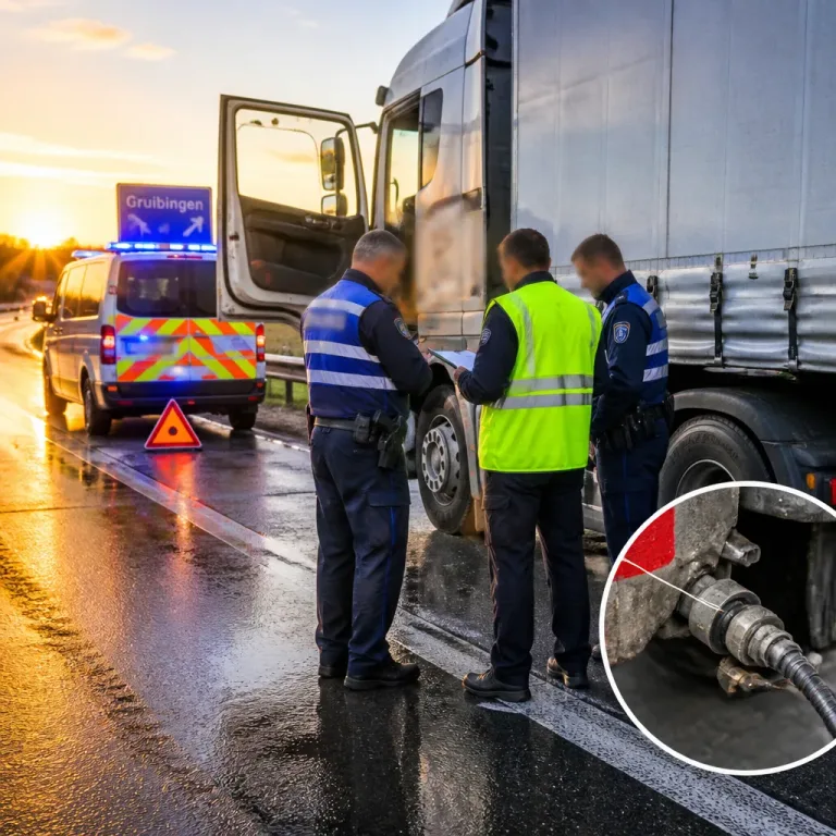 Sattelzug auf A8 wegen gravierender Mängel stillgelegt – Weiterfahrt untersagt