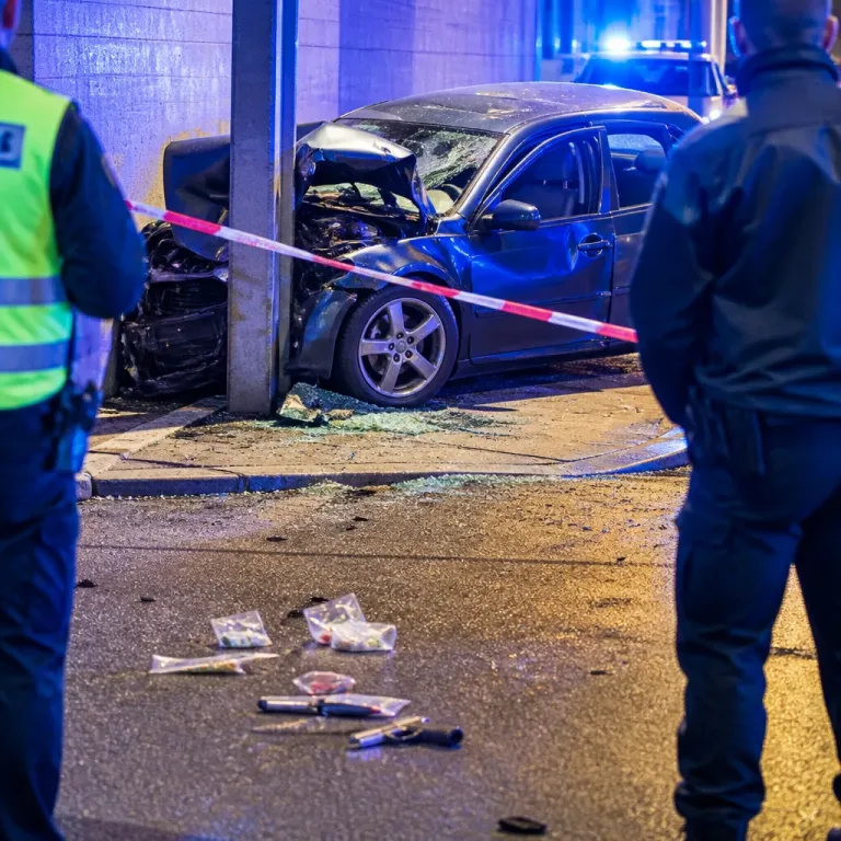 Zwei 21‑Jährige nach Flucht vor Polizei bei Kollision verletzt – Drogen und Waffen sichergestellt