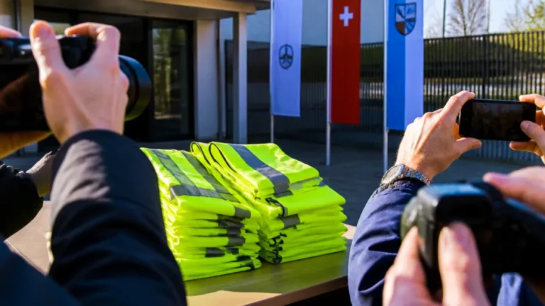 Cham: Neongelbe Sicherheitsüberwürfe für Erstklässler stärken Sichtbarkeit auf dem Schulweg