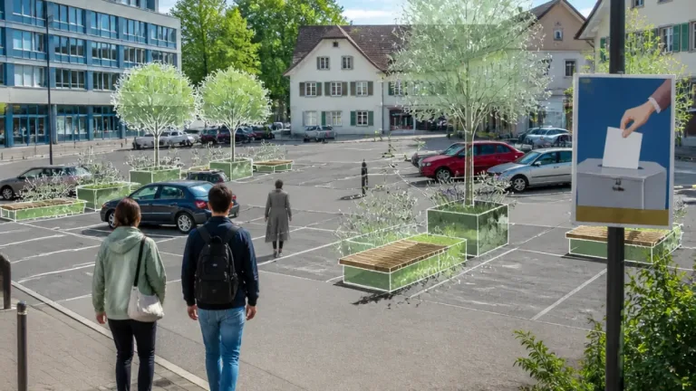 Dübendorf stimmt über Zukunft des Adlerplatzes ab: Parkplätze oder Umgestaltung?