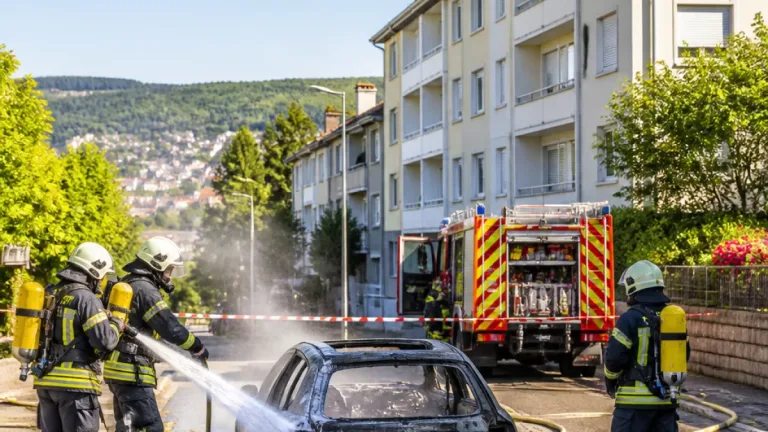E-Auto-Brand auf dem Geissberg gelöscht — Keine Gefahr mehr für Anwohner